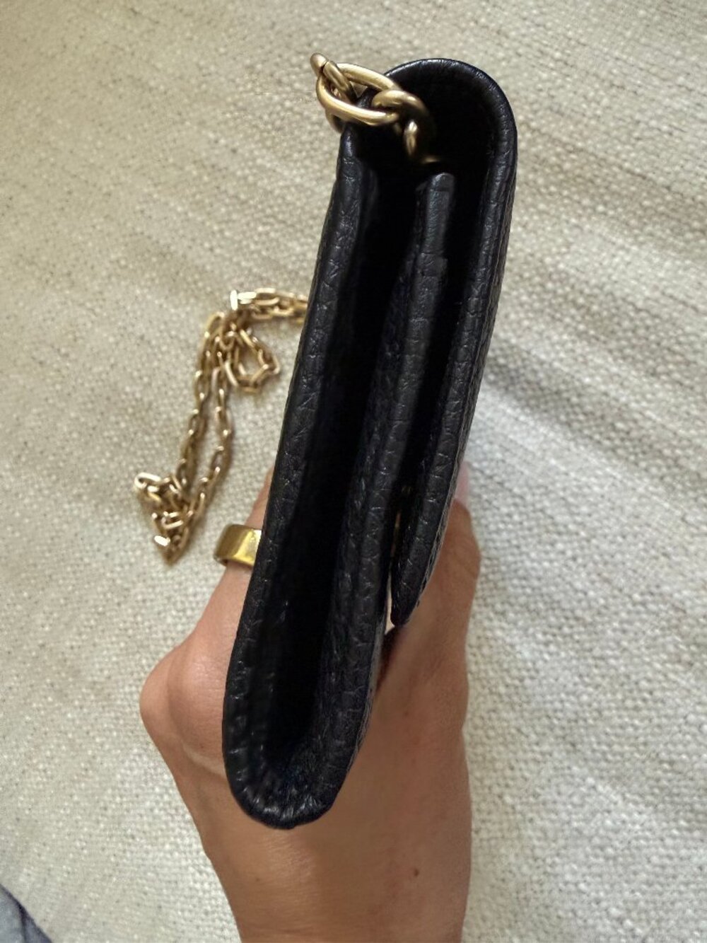 Valentino by Mario Valentino black leather wallet on chain/crossbody bag with go - Picture 4 of 5
